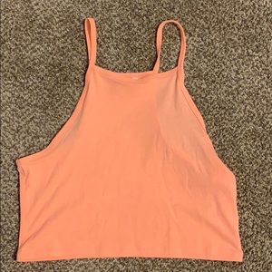 bright orange tank top